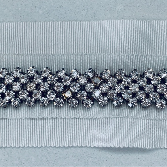 Grosgrain Beaded Bridal Sash Ivory - Picture 8 of 10